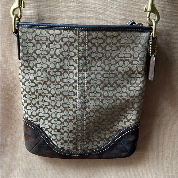 Vintage Coach Brown and Tan Crossbody - Picture 1 of 8